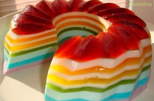 Разноцветный творожный десерт