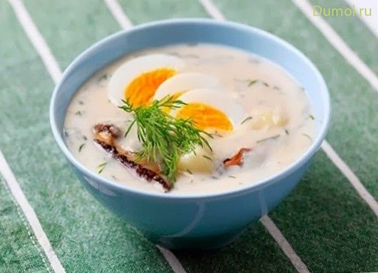 Французский куриный суп-пюре с белыми грибами