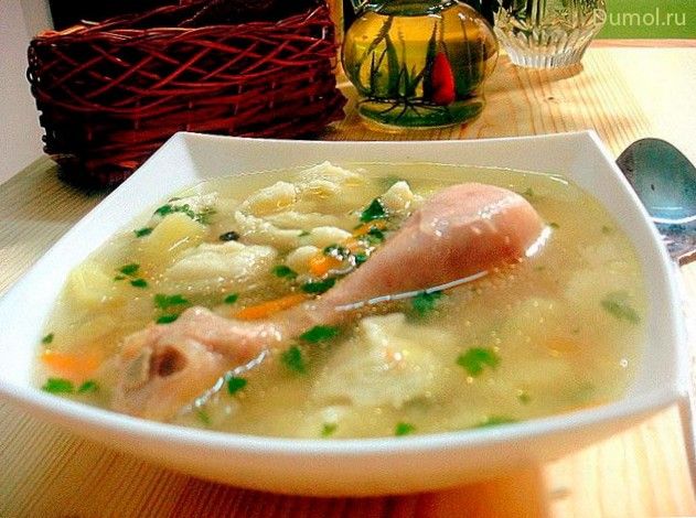 Куриный суп с украинскими галушками