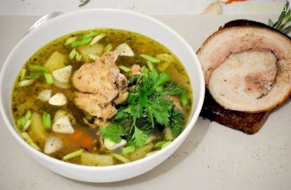 Простой гречневый суп с курицей для детей