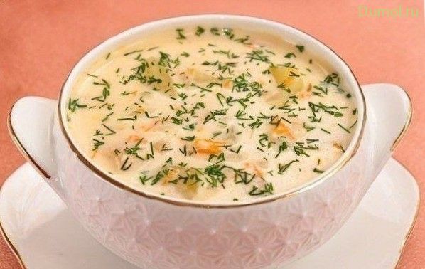 Сырный суп с куриным филе и рисом