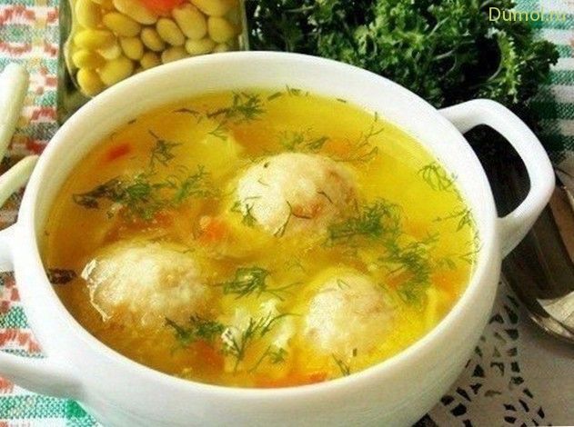 Простой суп с сырными шариками