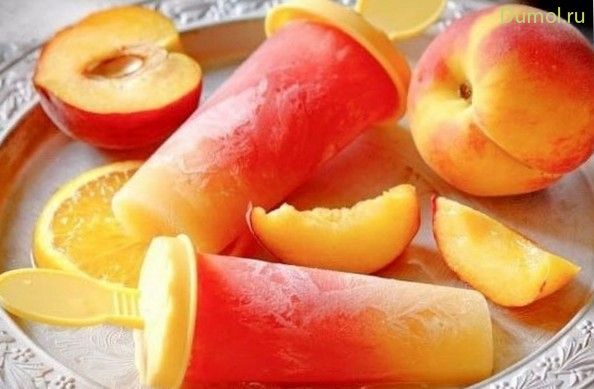 Вишнево-персиковый фруктовый лед