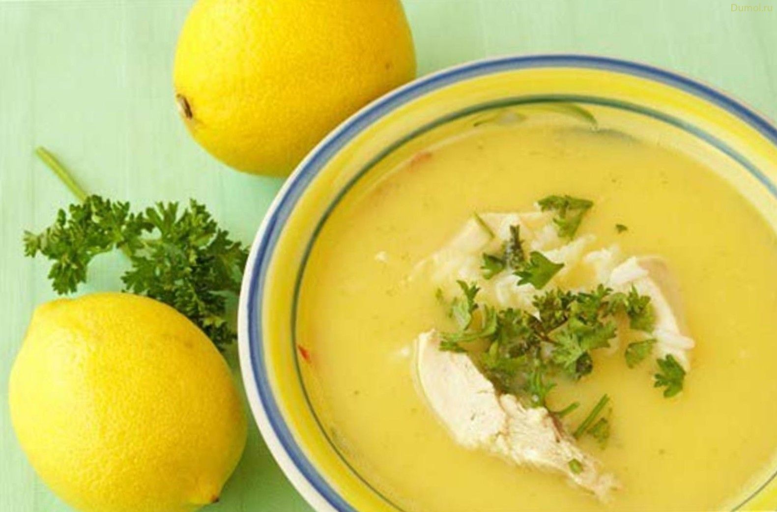 Лимонный суп по-польски с рисом