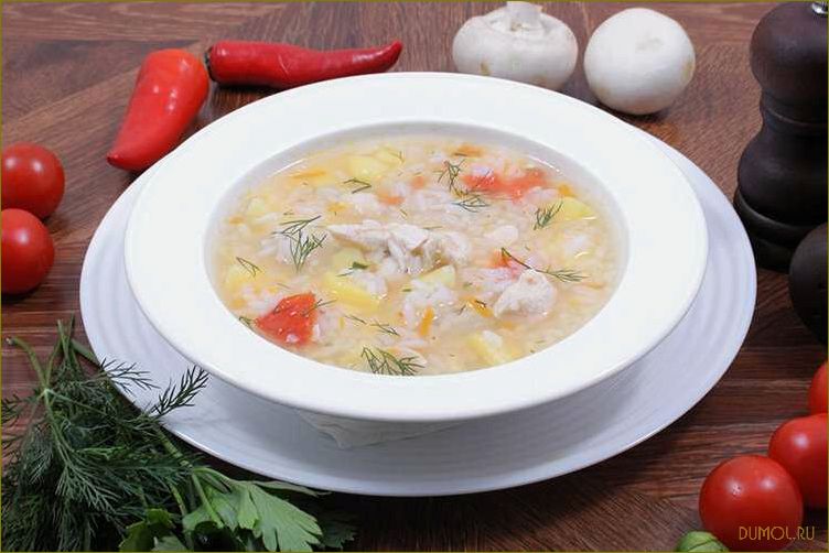 Куриный суп с рисом и картошкой