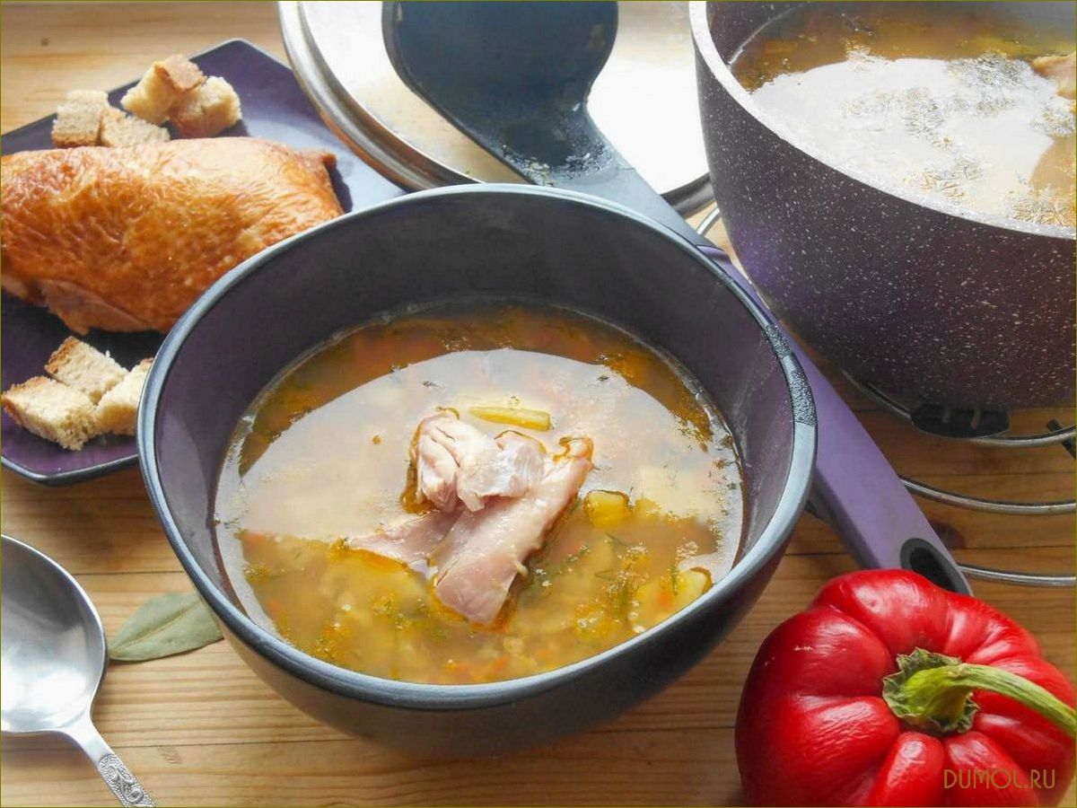 Рецепт горохового супа с копченой курицей