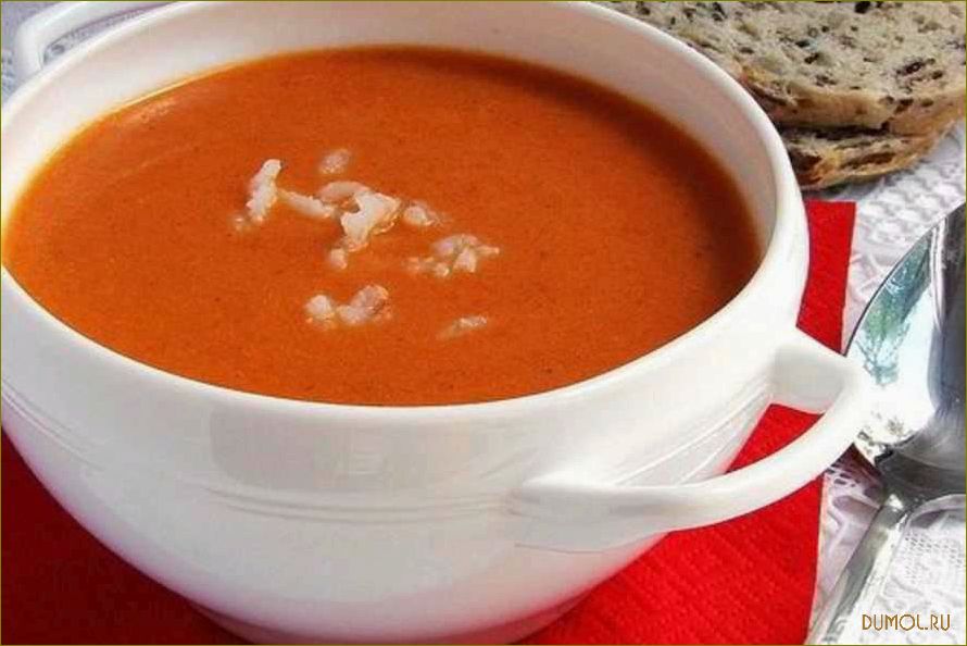 Томатный суп с перцем и рисом