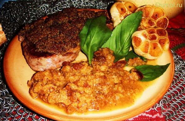 Антрекот под хлебной корочкой с соусом «Коньячный» (антрекот, хлебной) Антрекот под хлебной корочкой с соусом «Коньячный»