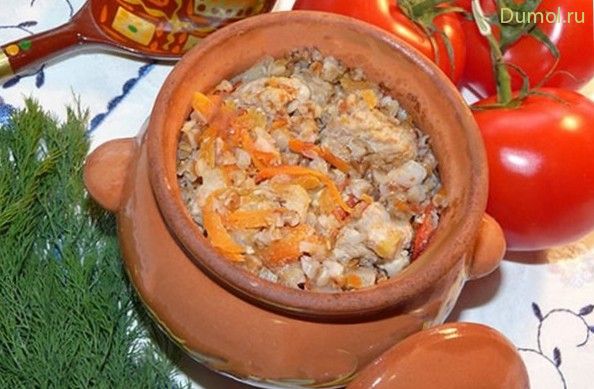 Ароматная гречка со свининой в горшочке (ароматная, гречка, свинина) Ароматная гречка со свининой в горшочке