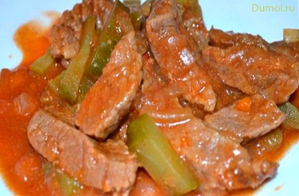 Азу мясное с соленым огурцом