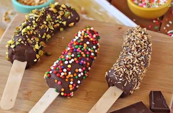 Банановый пломбир в шоколаде
