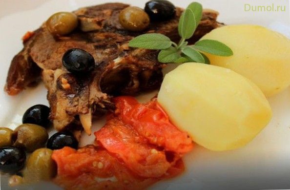 Баранина в белом сухом вине с маслинами и картофелем (баранина, белом) Баранина в белом сухом вине с маслинами и картофелем