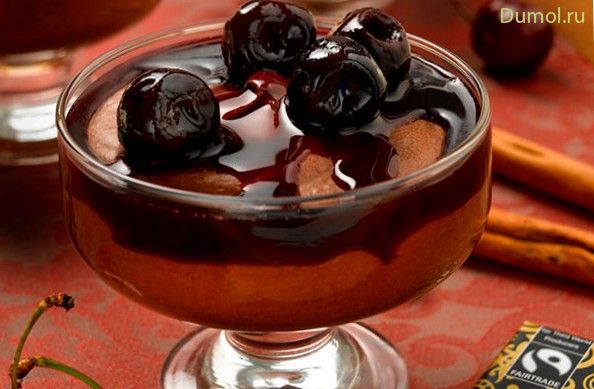 Бархатный пудинг из чёрного шоколада (бархатный, пудинг) Бархатный пудинг из чёрного шоколада