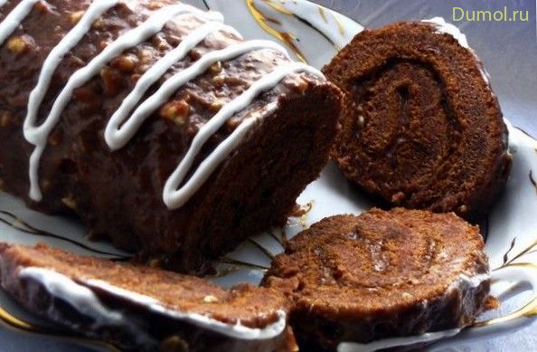 Бисквитный рулет с кремом по-домашнему