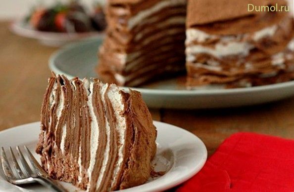 Блинный торт с какао и шоколадом (блинный, торт) Блинный торт с какао и шоколадом