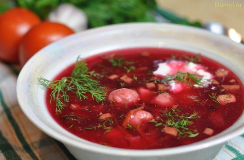 Борщ с курицей и галушками (борщ, курицей, галушками, капуста) Борщ с курицей и галушками