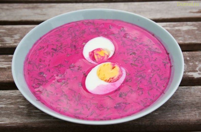 Ботвинья на сыворотке и кислом молоке