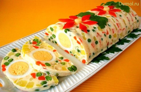 Броский овощной салат-желе