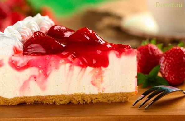 Чизкейк с ягодным джемом без выпекания (чизкейк, ягодным, творог, жир) Чизкейк с ягодным джемом без выпекания