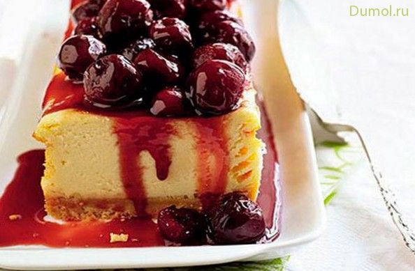 Чизкейк с консервированной вишней