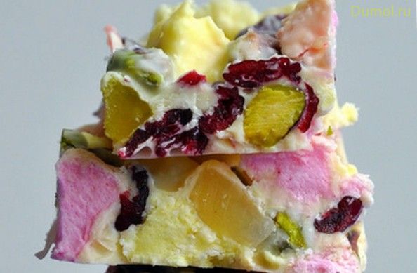 Десерт «Каменистая дорога» из белого шоколада (десерт, каменистая, дорога) Десерт «Каменистая дорога» из белого шоколада