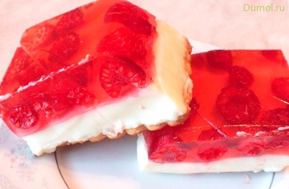 Десерт-желе с творогом и печеньем (десерт-желе, творогом, печеньем, творог) Десерт-желе с творогом и печеньем
