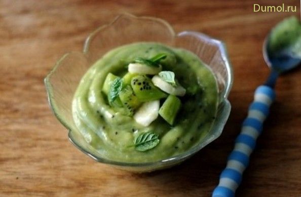 Десертный пудинг из авокадо с киви (десертный, пудинг, авокадо, киви) Десертный пудинг из авокадо с киви