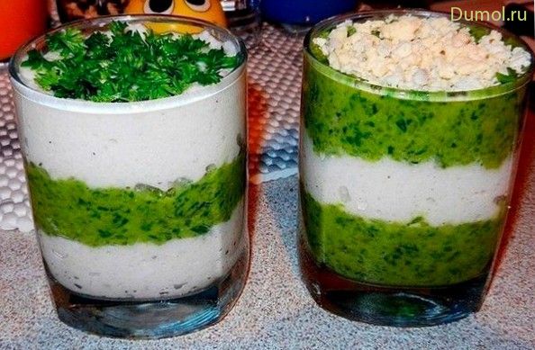 Диетический салат-коктейль с кальмарами