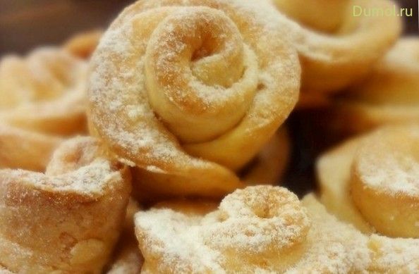 Домашнее печенье «Розочки» из творожного теста