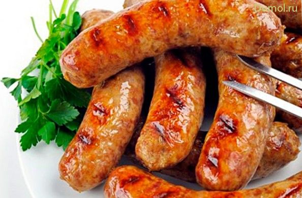 Домашние жареные колбаски (домашние, жареные, колбаски, свинина, жир) Домашние жареные колбаски