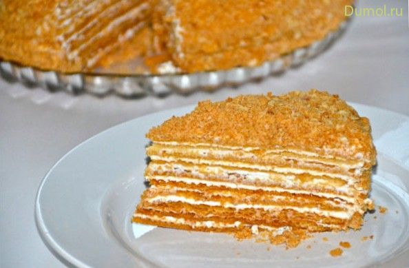 Домашний медовый торт со сметанным кремом