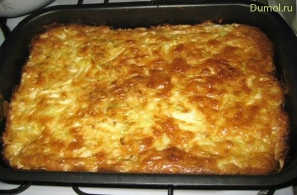 Домашний пирог с капустой для ленивых (домашний, пирог, капустой, капуста) Домашний пирог с капустой для ленивых