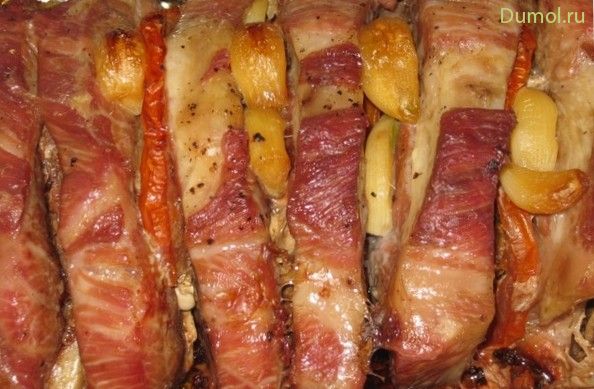 Фаршированная свиная шея с помидорами (фаршированная, свиная, свинина) Фаршированная свиная шея с помидорами