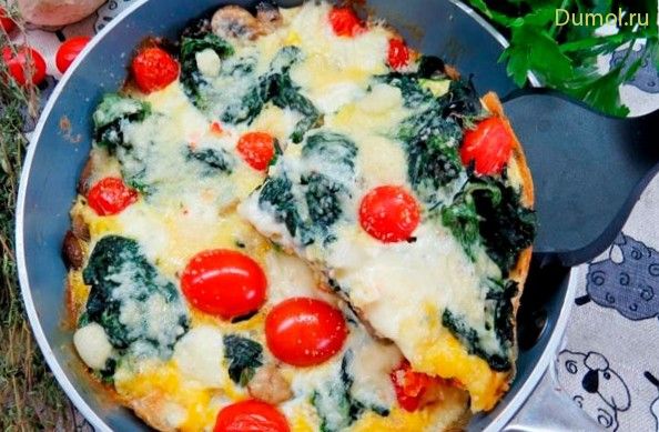 Фриттата с помидорами черри (фриттата, помидорами, черри, творог, бекон) Фриттата с помидорами черри