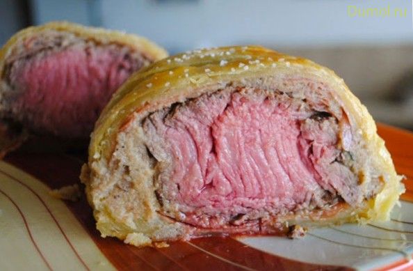 Говядина в слоеном тесте с грибами и паштетом (говядина, слоеном) Говядина в слоеном тесте с грибами и паштетом