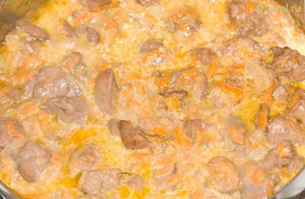 Говяжья печень со сметаной в мультиварке