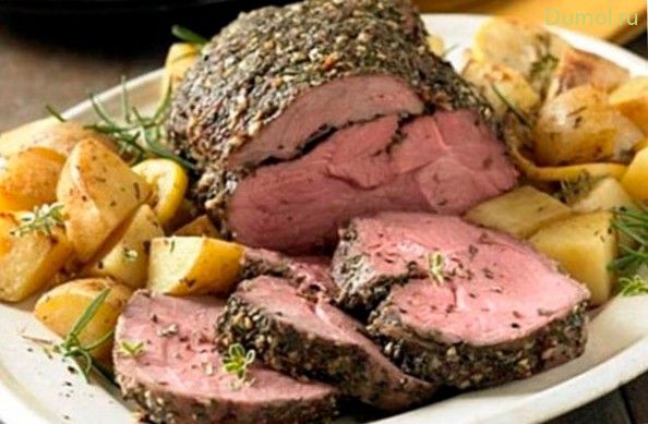 Говяжья вырезка, запеченная с майораном и розмарином (говяжья, вырезка, запеченная) Говяжья вырезка, запеченная с майораном и розмарином