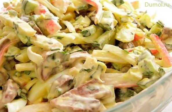 Грибной салат «Аленка» с крабовым мясом (грибной, салат, аленка) Грибной салат «Аленка» с крабовым мясом