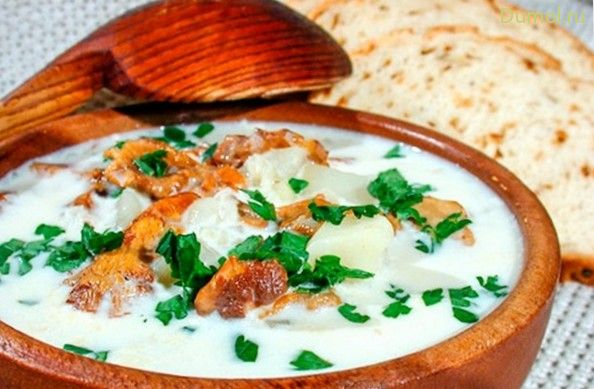 Грибной суп со сливками и картофелем (грибной, сливками, жир) Грибной суп со сливками и картофелем