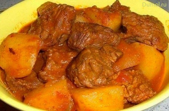 Гуляш из говядины с горчицей и яблоком (гуляш, говядины, горчицей) Гуляш из говядины с горчицей и яблоком