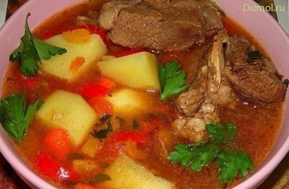 Густой суп «Шурпа» с говядиной
