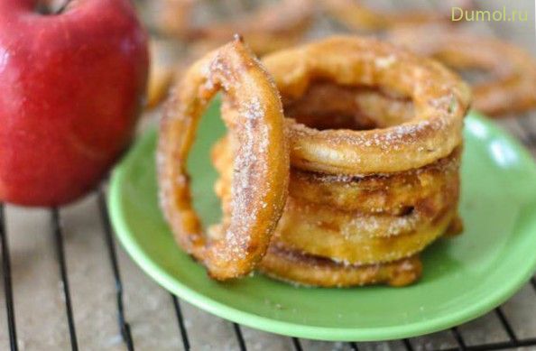 Хрустящие яблочные кольца в кляре (хрустящие, яблочные, кольца) Хрустящие яблочные кольца в кляре