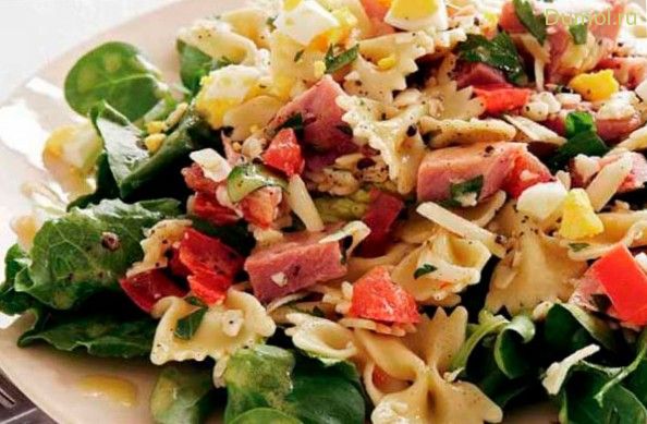 Итальянский салат с макаронами и болгарским перцем