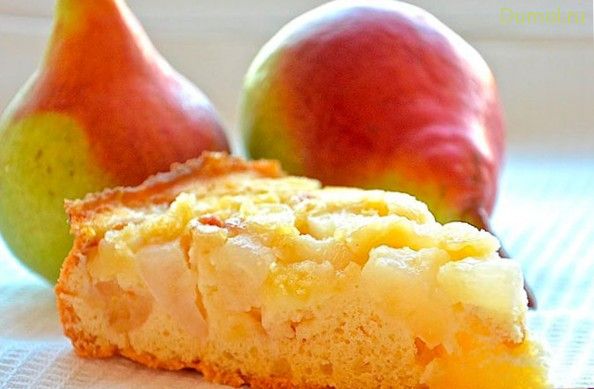 Яблочно-грушевая шарлотка в духовке