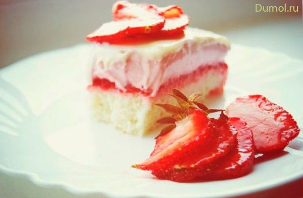 Йогуртовый торт-желе с клубникой (йогуртовый, торт-желе, клубникой) Йогуртовый торт-желе с клубникой