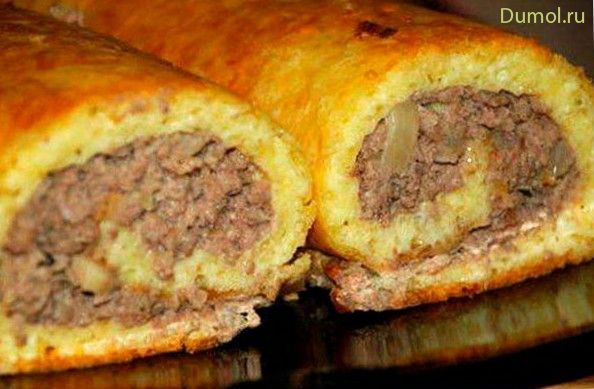Картофельные рулеты с мясным фаршем