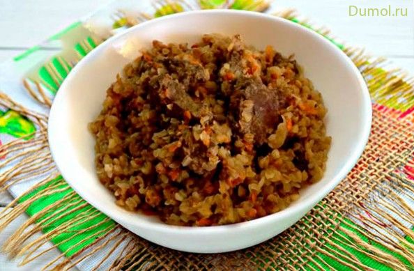 Каша гречневая с печенью в мультиварке