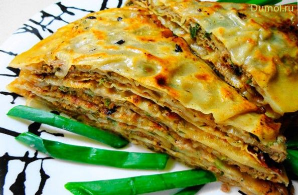 Китайские лепешки с мясным фаршем