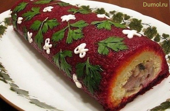 Классическая сельдь под шубой рулетом