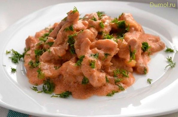 Классический бефстроганов в сметанном соусе